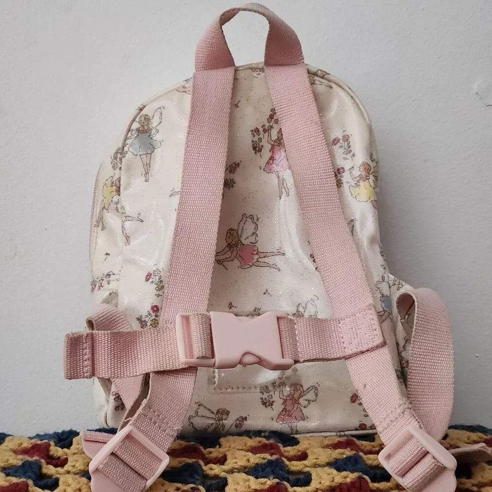 Cath Kidston Kids Girls Mini Backpack Rucksack Pink Fairy Ballerina Oilcloth- F6